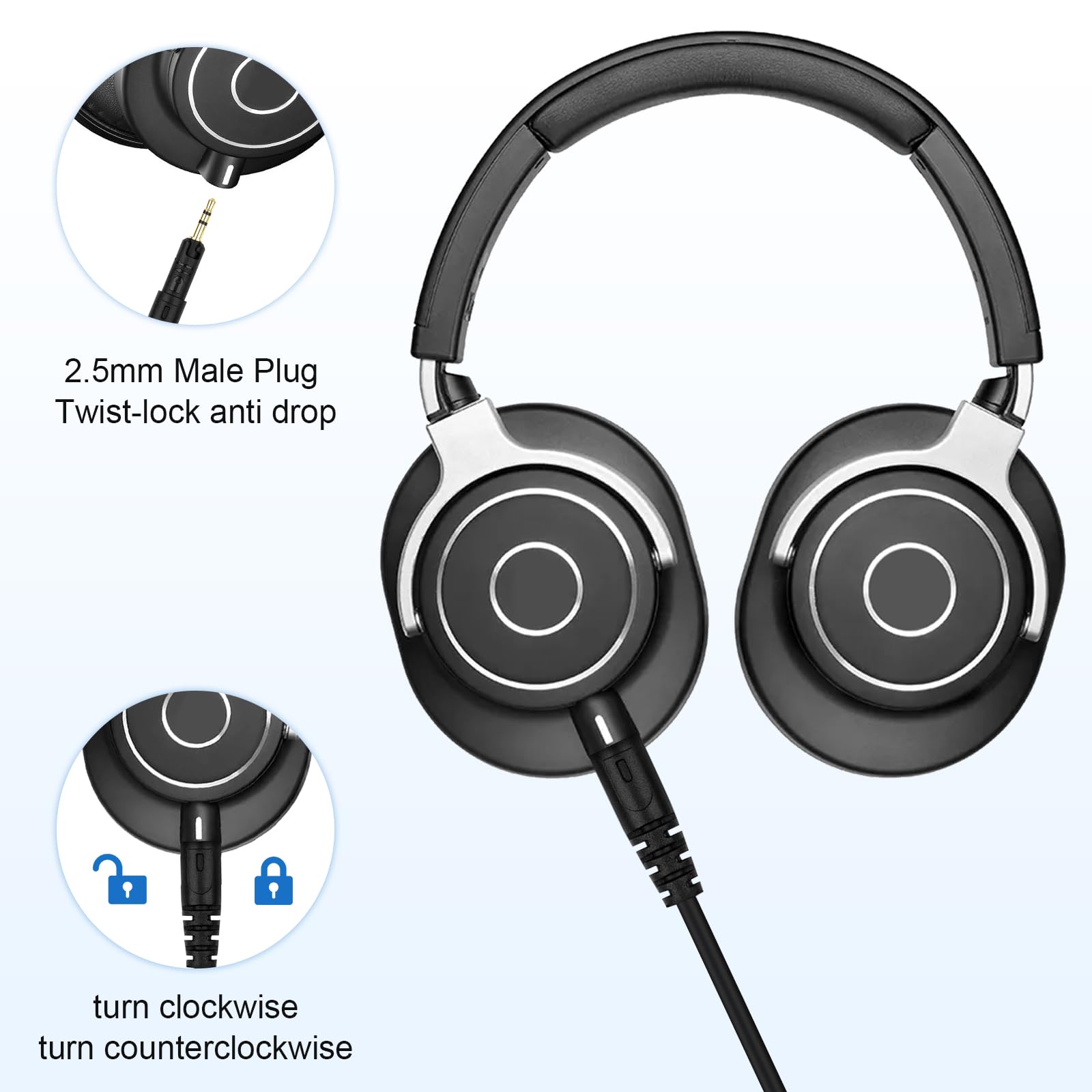 Amazon | Puiixur ATH-M50xケーブル交換用オーディオアップグレード